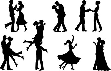 Obraz premium Silhouettes of Children Standing in Line