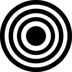 Concentric circles target symbol black white