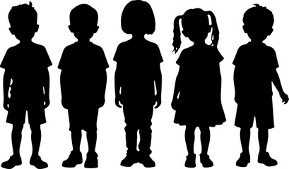 children_silhouettes_group vector bundle