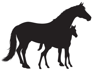 MARE AND FOAL SILHOUETTE