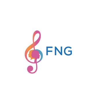 FNG &ldquo;Colorful music logo with human faces and treble clef design&rdquo; FNG Later Logo, &ldquo;Abstract music school logo with people and melody icon&rdquo;
