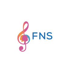 Fototapeta premium FNS “Colorful music logo with human faces and treble clef design” FNS Later Logo, “Abstract music school logo with people and melody icon” 