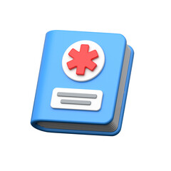 Obraz premium A stylized, 3D medical record book icon, patient records