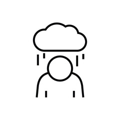 People Bowing Heads Emotional Depression Awareness Icon