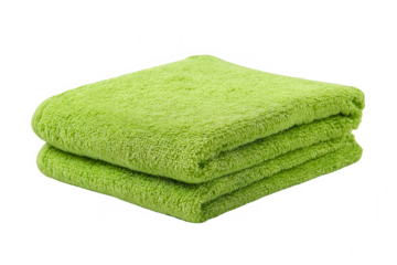 Two folded lime green towels