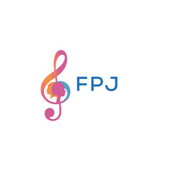 Obraz premium FPJ “Colorful music logo with human faces and treble clef design” FPJ Later Logo, “Abstract music school logo with people and melody icon” 