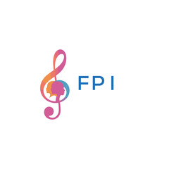 Obraz premium FPI “Colorful music logo with human faces and treble clef design” FPI Later Logo, “Abstract music school logo with people and melody icon” 