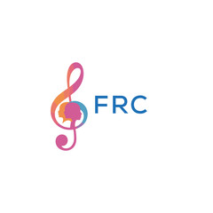 Naklejka premium FRC “Colorful music logo with human faces and treble clef design” FRC Later Logo, “Abstract music school logo with people and melody icon” 