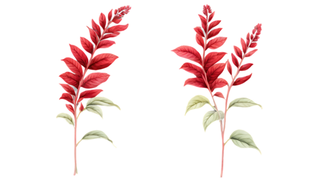 red and yellow flowers. Watercolor red flower. red flower with green leaves. red floral frame and background. flower border illustration 