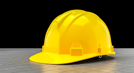 Fototapeta premium Protective Gear for Engineers and Builders – Hard Hat Isolated on Black