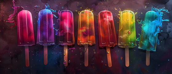 close up of colorful watercolor paint