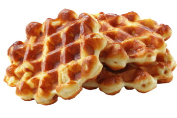 Stack of golden-brown, crispy waffles (1)