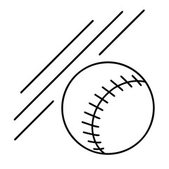 Baseball in motion with speed lines sport game