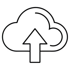 Cloud upload icon with upward arrow data transfer