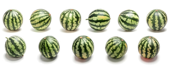 Green  easter watermelon on white background.