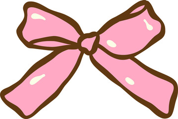 Cute Doodle Pink Ribbon Bow knot  Hand Drawn