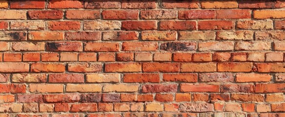 Fototapeta premium The rustic red brick wall with unique texture and pattern