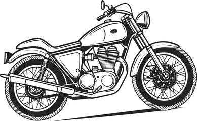 Obraz premium Motorcycle Illustration in Natural Color with White Background. High Detail Realistic Bike Drawing for Automotive and Transport Use. Colorful Street Motorcycle Design with Clean Background for Stock