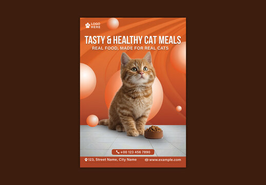 Cat Fitness Editable Flyer Template for Promoting Playtime, Exercise and Healthy Activity.