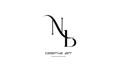 NB, BN, N, B abstract letters logo monogram