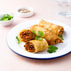 Pancakes with minced beef