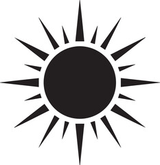 Sunlight Silhouette in Black | Radiant Sun Rays Illustration Icon