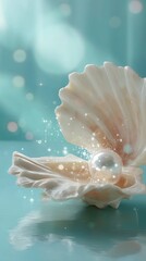 Pearl in an Open Clam Shell