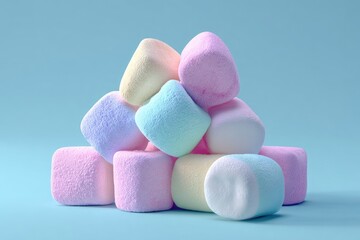 Pile of colorful marshmallows