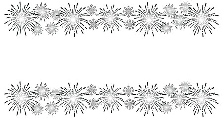 vector floral border. firework background. firework border. firework background for party, celebration, special day, new year png and vector illustration on transparent