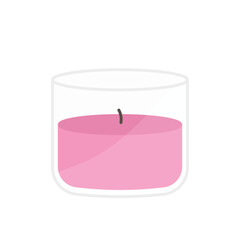 Pink Aromatherapy Candle Illustration for Relaxation and Wellness