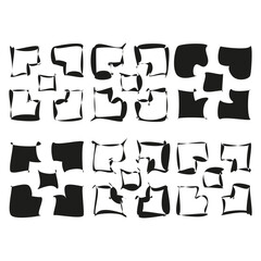 Abstract square shapes. Grunge texture elements. Artistic form Vector.