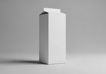 Minimalist Blank White Carton for Branding on a Neutral Background