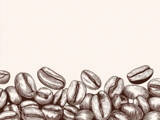 Coffee beans line art minimalist vector