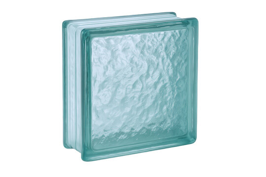 Textured Aqua Glass Block for Architectural Design and Interior Decoration with Translucent Light Diffusion Properties