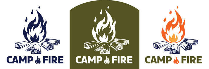 Campfire Emblem – Monochrome, White, and Color Variants