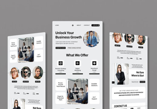 Professional Business Growth Landing Page Design Template