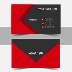 Modern Business Card Design: Double-sided creative business card template. Rad coro. Modern shape with abstract.
