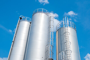 chemical storage tank, Industrial Chemiekonzern, plant, manufacturing and innovation, European industrial facility, Energy and Production, various tanks silo, Environmental Integration