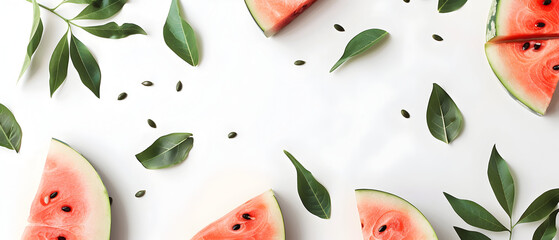 water melon on a green background