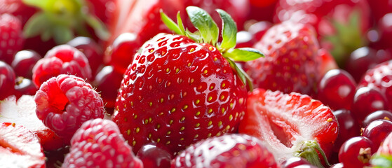 strawberries on a white background