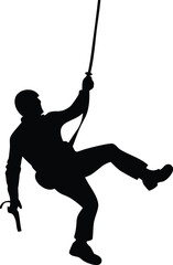 rappelling man vector silhouette