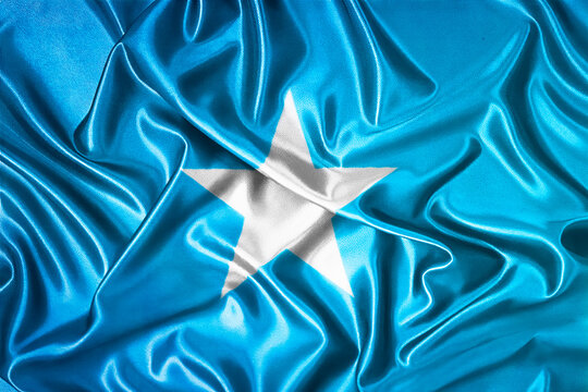Waving national flag of Somalia, 3D illustration.