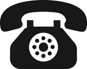 retro telephone isolated silhouette