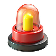 Fototapeta premium 3d red and yellow warning beacon light isolated on transparent background