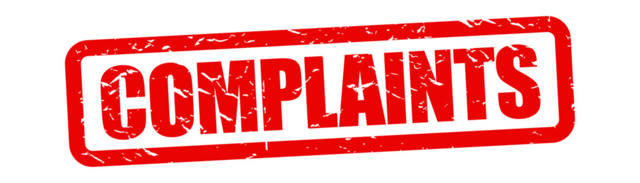 " Complaints " on red stamp