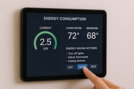 Smart home energy management display panel for efficiency and sustainability