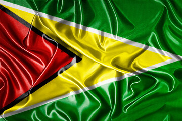 Waving national flag of Guyana, 3D illustration.