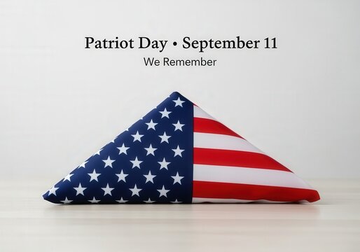 Folded American Flag for Patriot Day Remembrance September 11 Tribute