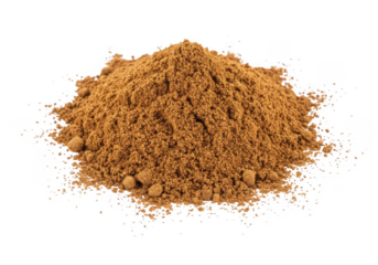 Pile of ground spice powder isolated on transparent background