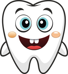 tooth cartoon character isolated silhouette